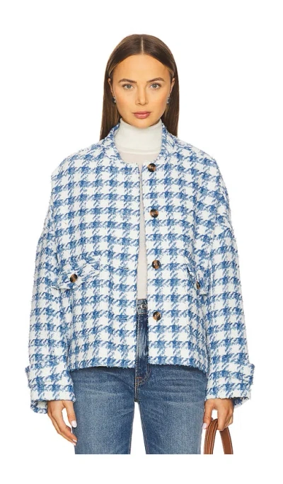 Favorite Daughter The Timeless Jacket In Blue Jay Houndstooth