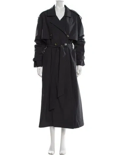 Pre-owned Favorite Daughter Trench Coat In Blue