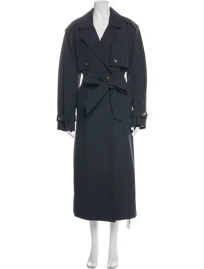 Pre-owned Favorite Daughter Trench Coat In Blue