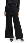 Favorite Daughter Tribeca Wide Leg Satin Pants In Black