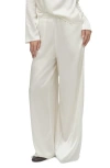Favorite Daughter Tribeca Wide Leg Satin Pants In White