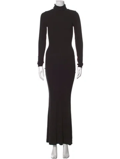 Pre-owned Favorite Daughter Turtleneck Long Dress In Black