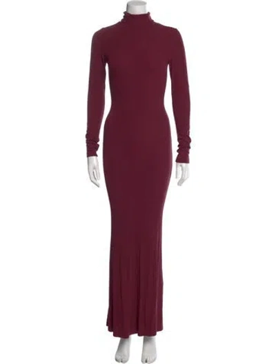 Pre-owned Favorite Daughter Turtleneck Long Dress In Burgundy