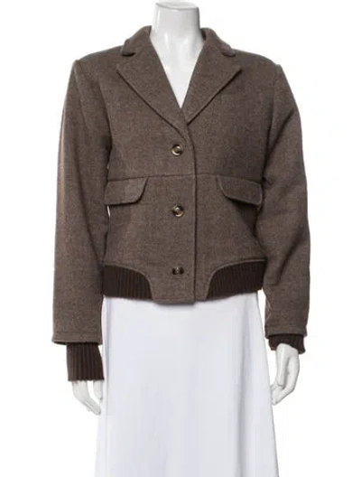 Pre-owned Favorite Daughter Tweed Pattern Blazer In Brown