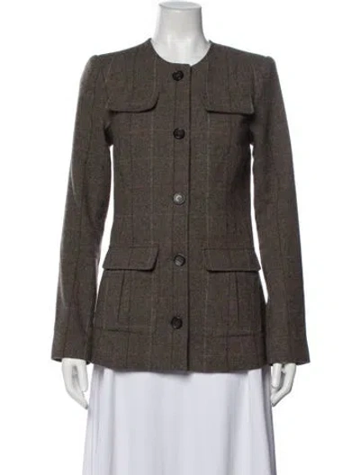 Pre-owned Favorite Daughter Tweed Pattern Blazer In Brown