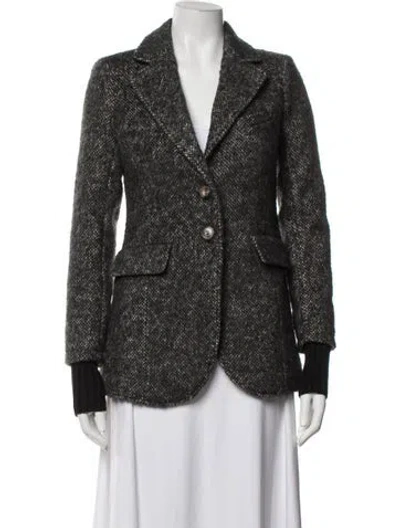 Pre-owned Favorite Daughter Tweed Pattern Blazer In Grey
