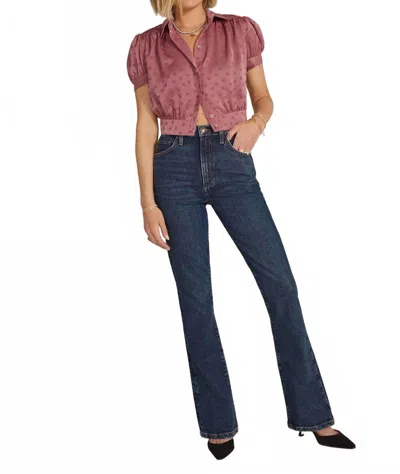 FAVORITE DAUGHTER VALENTINA SHORTIE BOOTCUT JEANS IN BLUE