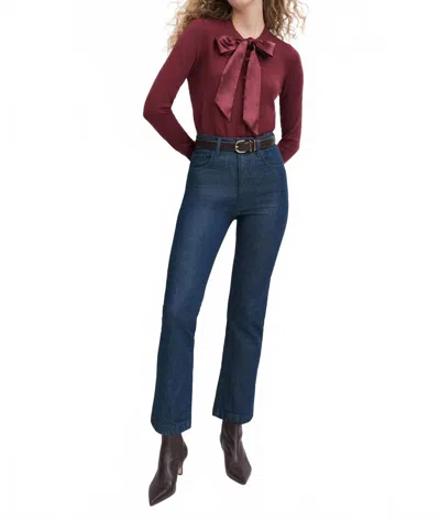 Favorite Daughter Valentina Super High Rise Straight Jean In Pepper In Blue