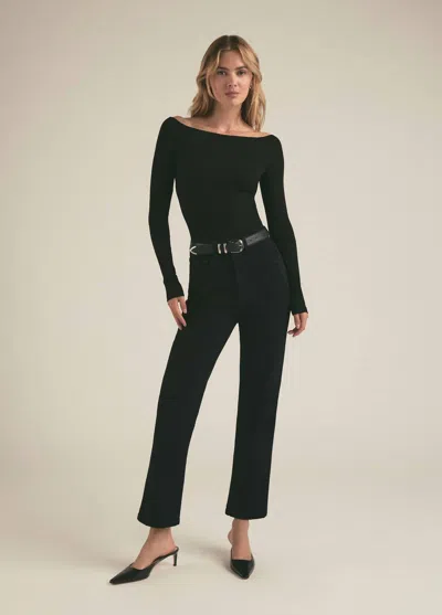 Favorite Daughter Valentina Super High Rise Straight Jeans In Basalt In Multi