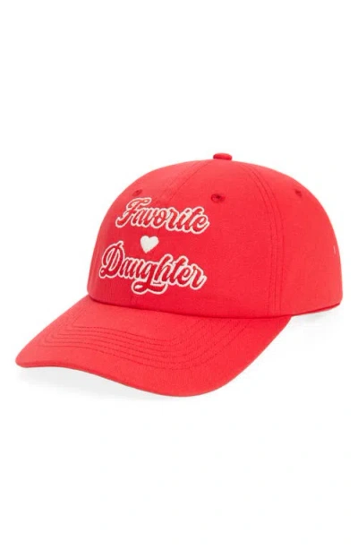 Favorite Daughter Valentine Logo Cotton Twill Baseball Cap In Red
