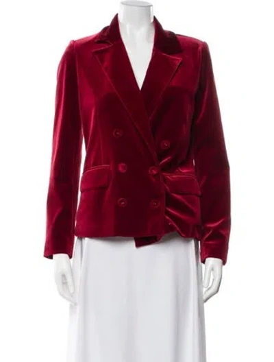 Pre-owned Favorite Daughter Velour Blazer In Burgundy