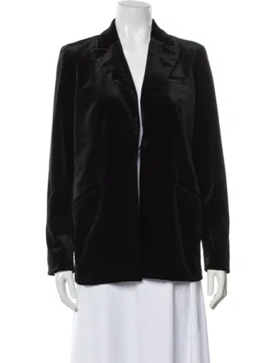 Pre-owned Favorite Daughter Velvet Blazer In Black