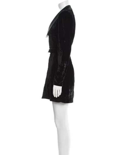 Pre-owned Favorite Daughter Velvet Mini Dress In Black