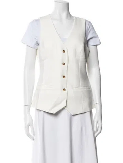 Pre-owned Favorite Daughter Vest In Neutrals/white