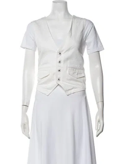 Pre-owned Favorite Daughter Vest In Neutrals/white