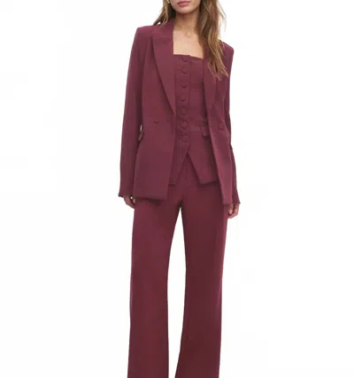 Favorite Daughter Vino Suits You Long Sleeve Blazer In Burgundy