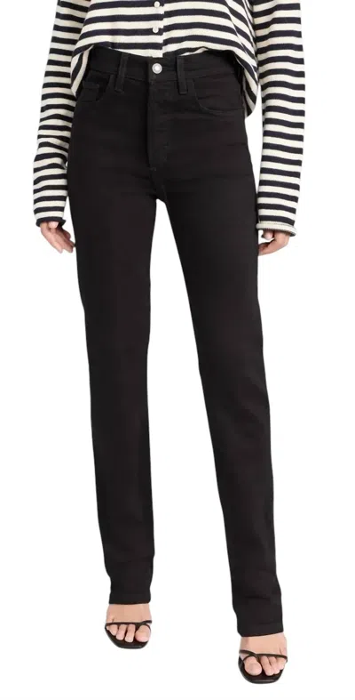 Favorite Daughter Vivi High Rise Straight Leg Jeans In Black