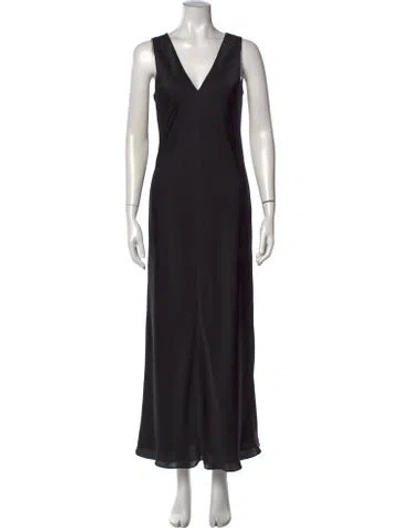 Pre-owned Favorite Daughter V-neck Long Dress In Black