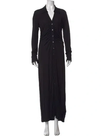 Pre-owned Favorite Daughter V-neck Long Dress In Black