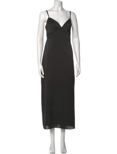 Pre-owned Favorite Daughter V-neck Long Dress In Gray