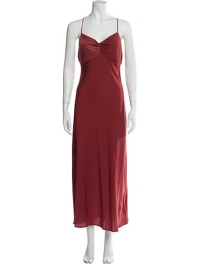 Pre-owned Favorite Daughter V-neck Long Dress In Red