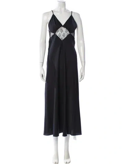 Pre-owned Favorite Daughter V-neck Long Dress W/ Tags In Black