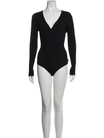 Pre-owned Favorite Daughter V-neck Long Sleeve Bodysuit In Blue