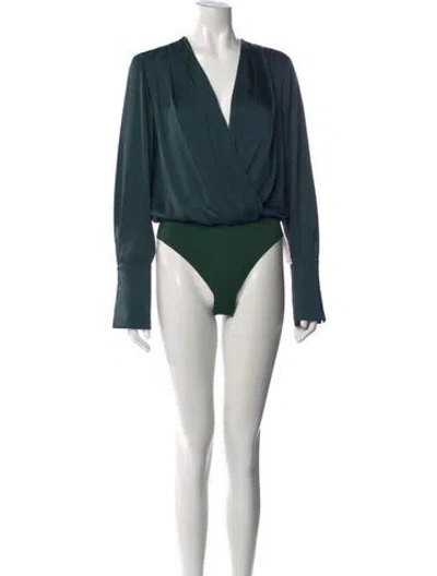 Pre-owned Favorite Daughter V-neck Long Sleeve Bodysuit In Multi