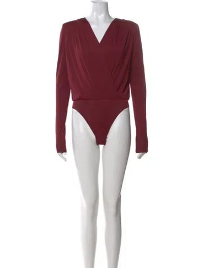 Pre-owned Favorite Daughter V-neck Long Sleeve Bodysuit In Pink