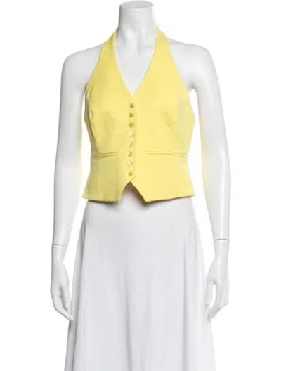 Pre-owned Favorite Daughter V-neck Long Sleeve Bodysuit In Yellow