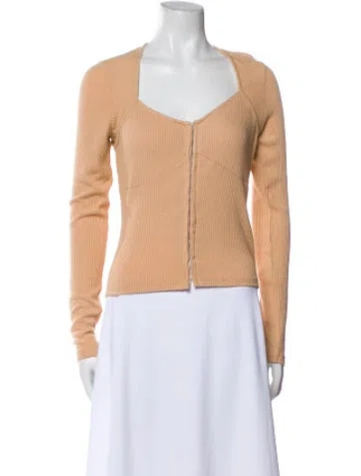 Pre-owned Favorite Daughter V-neck Long Sleeve Top In Pink