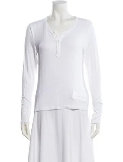 Pre-owned Favorite Daughter V-neck Long Sleeve Top In White