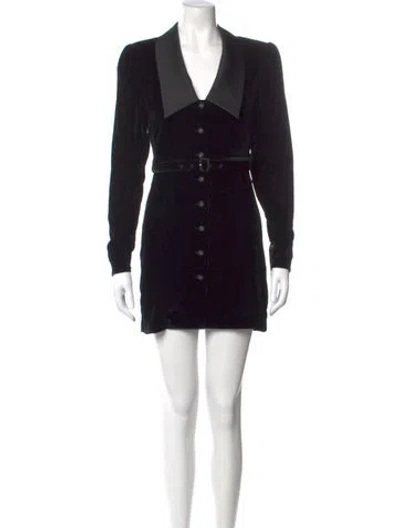 Pre-owned Favorite Daughter V-neck Mini Dress In Black
