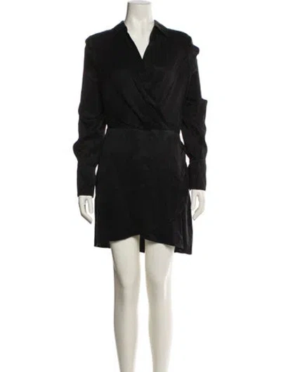 Pre-owned Favorite Daughter V-neck Mini Dress In Blue