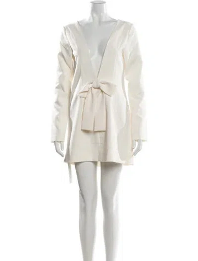 Pre-owned Favorite Daughter V-neck Mini Dress In Neutral