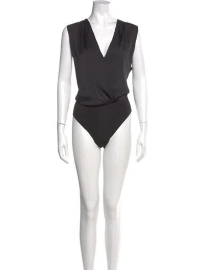 Pre-owned Favorite Daughter V-neck Sleeveless Bodysuit In Blue