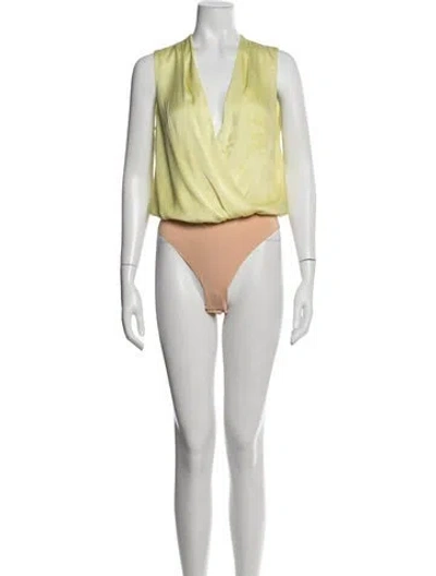 Pre-owned Favorite Daughter V-neck Sleeveless Bodysuit In Neutral