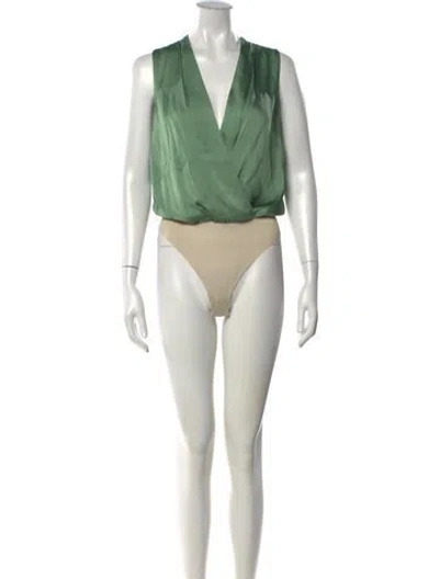 Pre-owned Favorite Daughter V-neck Sleeveless Bodysuit In Neutrals