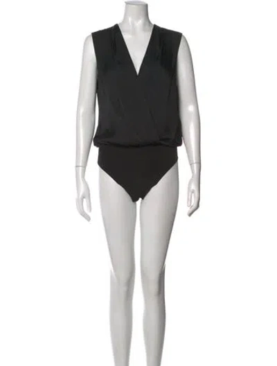 Pre-owned Favorite Daughter V-neck Sleeveless Bodysuit W/ Tags In Black
