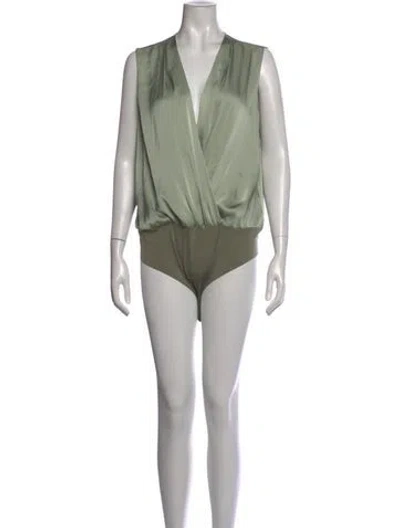 Pre-owned Favorite Daughter V-neck Sleeveless Bodysuit W/ Tags In Green