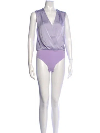 Pre-owned Favorite Daughter V-neck Sleeveless Bodysuit W/ Tags In Purple