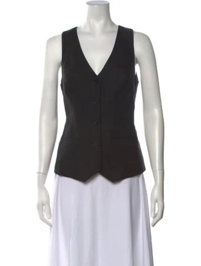 Pre-owned Favorite Daughter V-neck Sleeveless Top In Black
