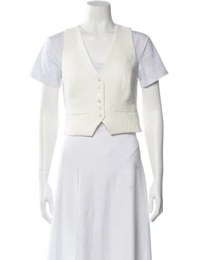 Pre-owned Favorite Daughter V-neck Sleeveless Top In White