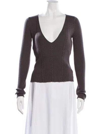 Pre-owned Favorite Daughter V-neck Sweater In Gray