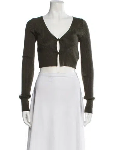 Pre-owned Favorite Daughter V-neck Sweater In Green