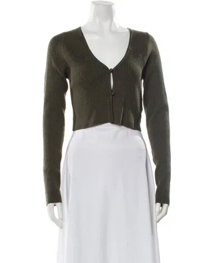 Pre-owned Favorite Daughter V-neck Sweater In Green