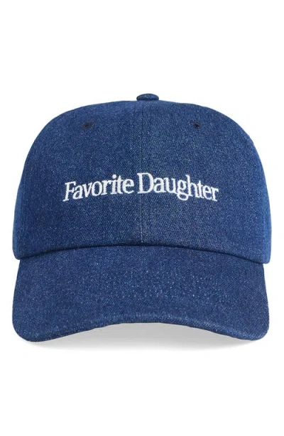 Favorite Daughter Washed Denim Baseball Cap In Gray