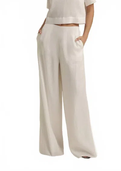 Favorite Daughter Wide Leg Linen Pant In White In Neutral