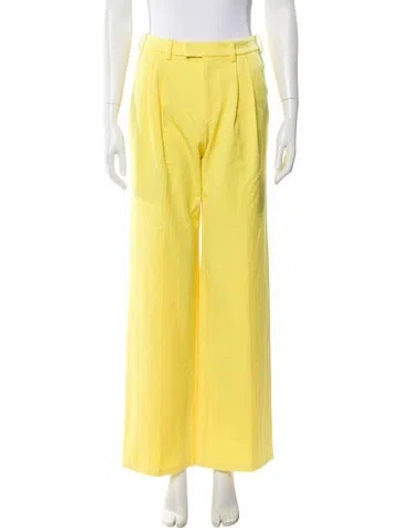 Pre-owned Favorite Daughter Wide Leg Pants In Yellow