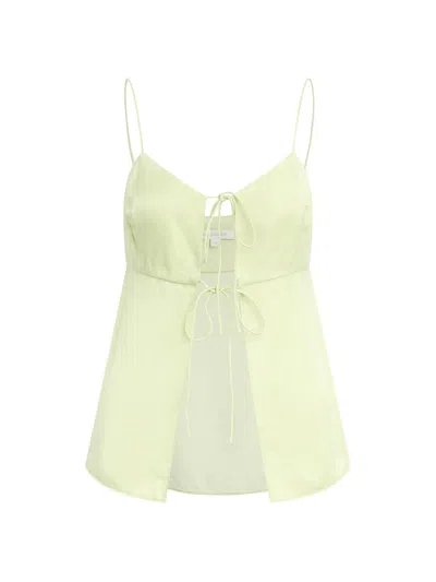 Favorite Daughter Women's Caroline Hammered-satin Open-front Camisole Top In Green